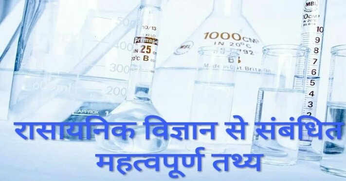 रासायनिक विज्ञान से संबंधित महत्वपूर्ण तथ्य | Important facts related to chemistry     