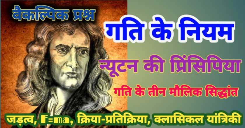 गति के नियम : न्यूटन की प्रिंसिपिया में प्रतिपादित गति के तीन मौलिक सिद्धांत : जड़त्व, F=ma, क्रिया-प्रतिक्रिया, क्लासिकल यांत्रिकी - वैकल्पिक प्रश्न